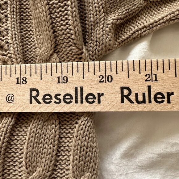 Vintage 80's Women's Cable Knit Beige Made In USA Sweater Size Medium - Picture 5 of 11